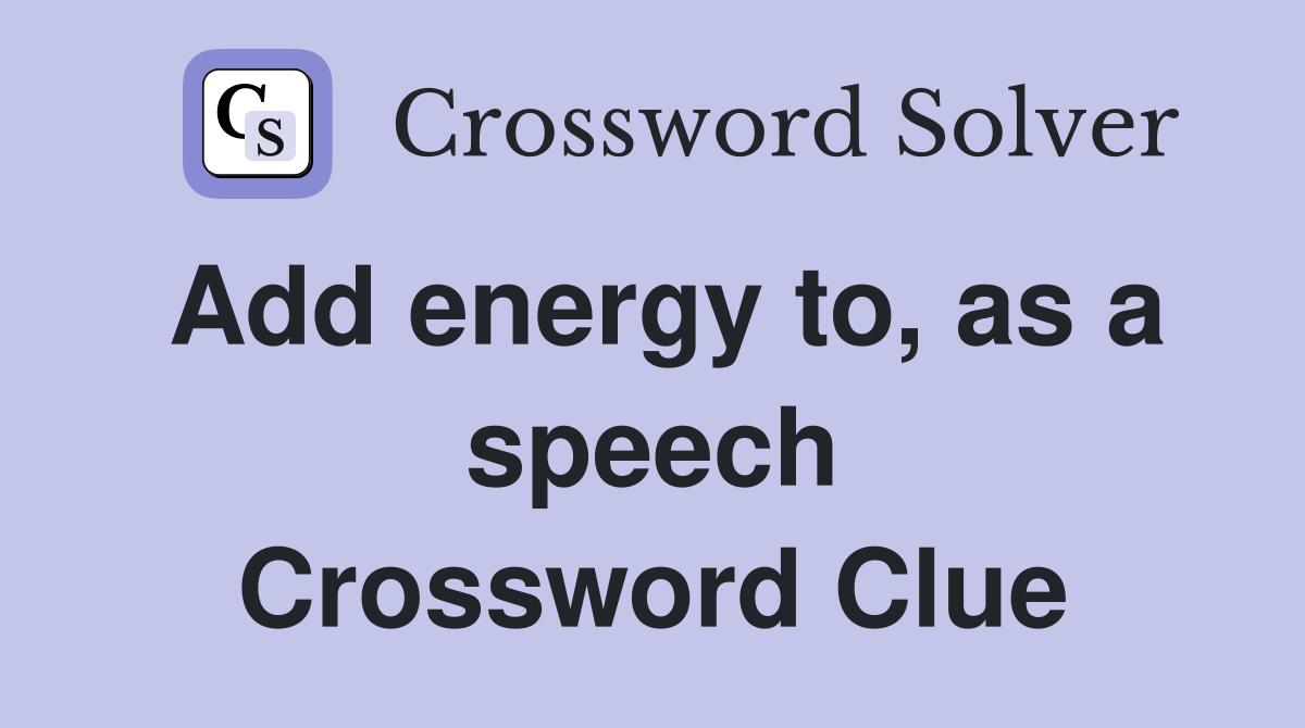 given a speech crossword clue